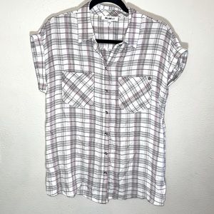 William Rast plaid button up short sleeve soft shirt.